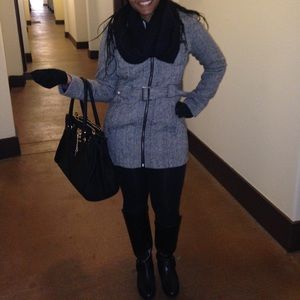 G by Guess Black and White Peacoat- Large